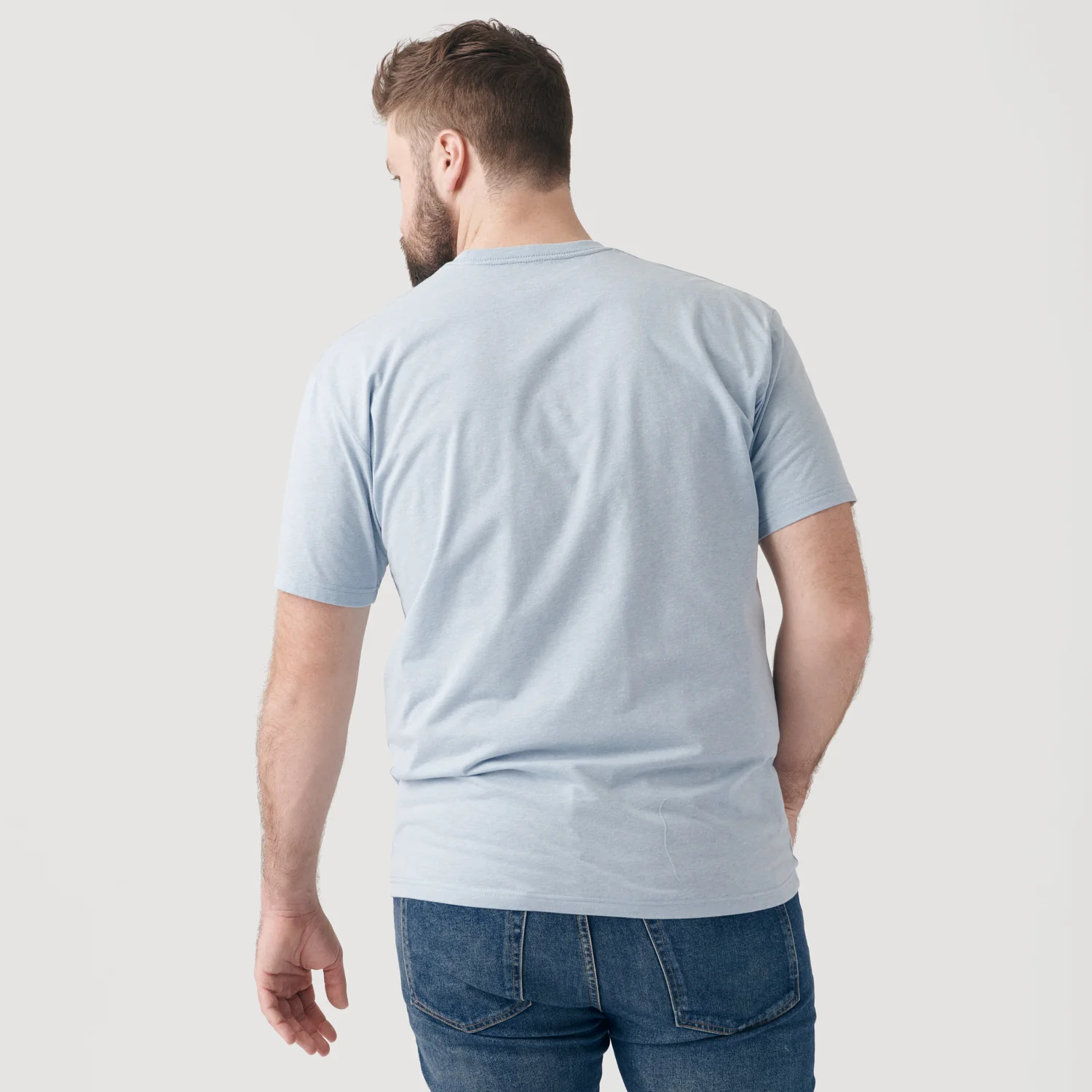 Heather Pale Blue Short Sleeve Crew Neck Tee - Image 6