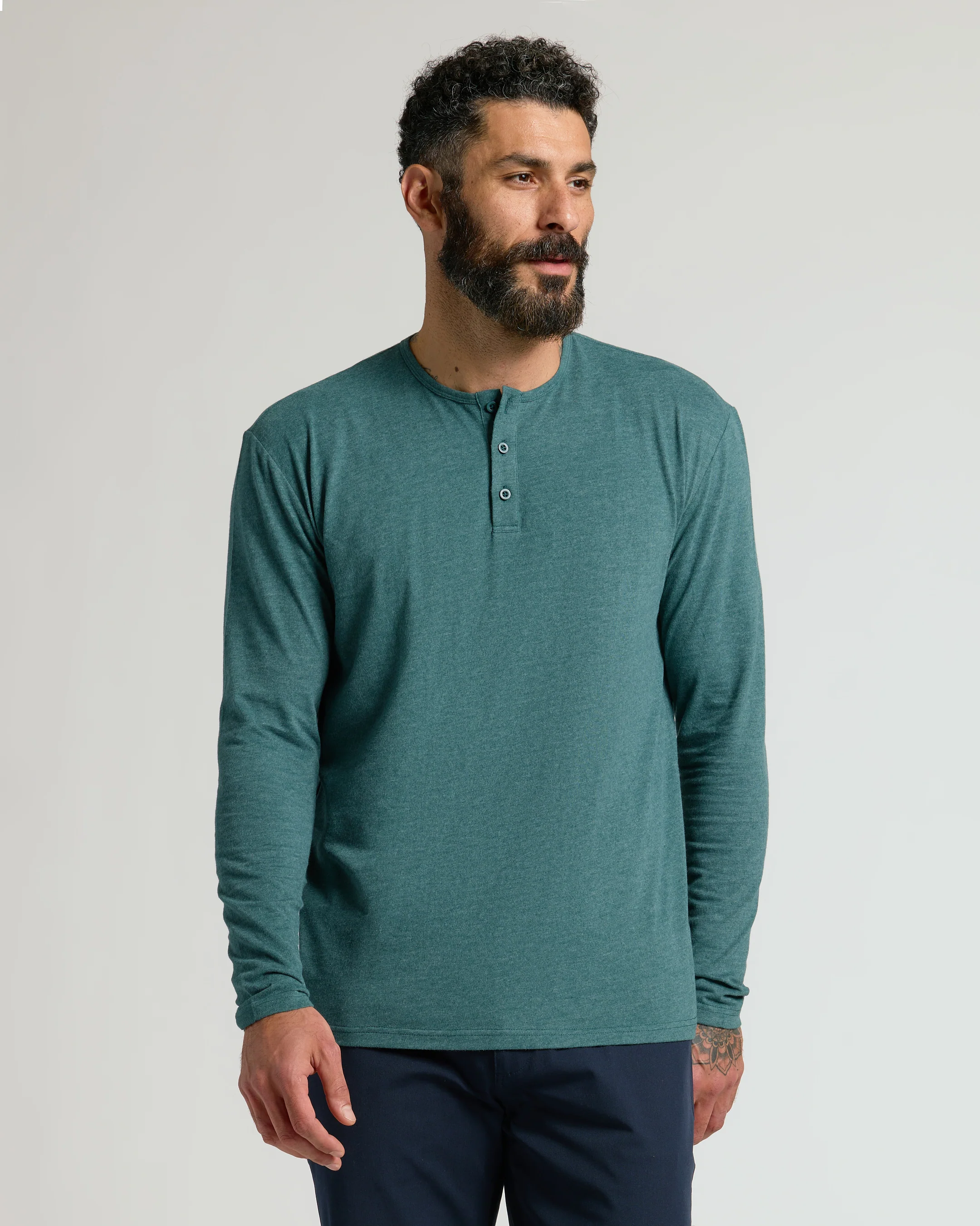 Heather Seafarer Classic Long Sleeve Henley