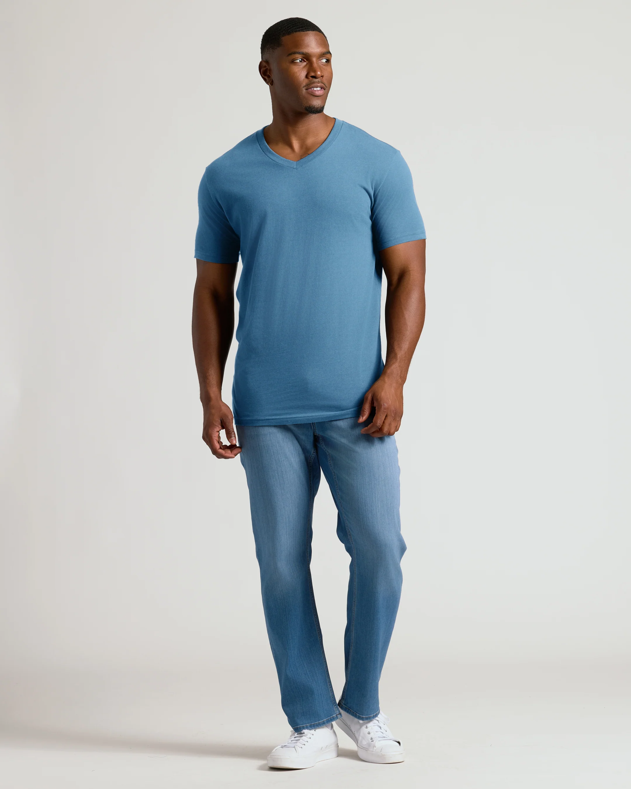 Indigo Tall Short Sleeve Classic V-Neck - Image 8