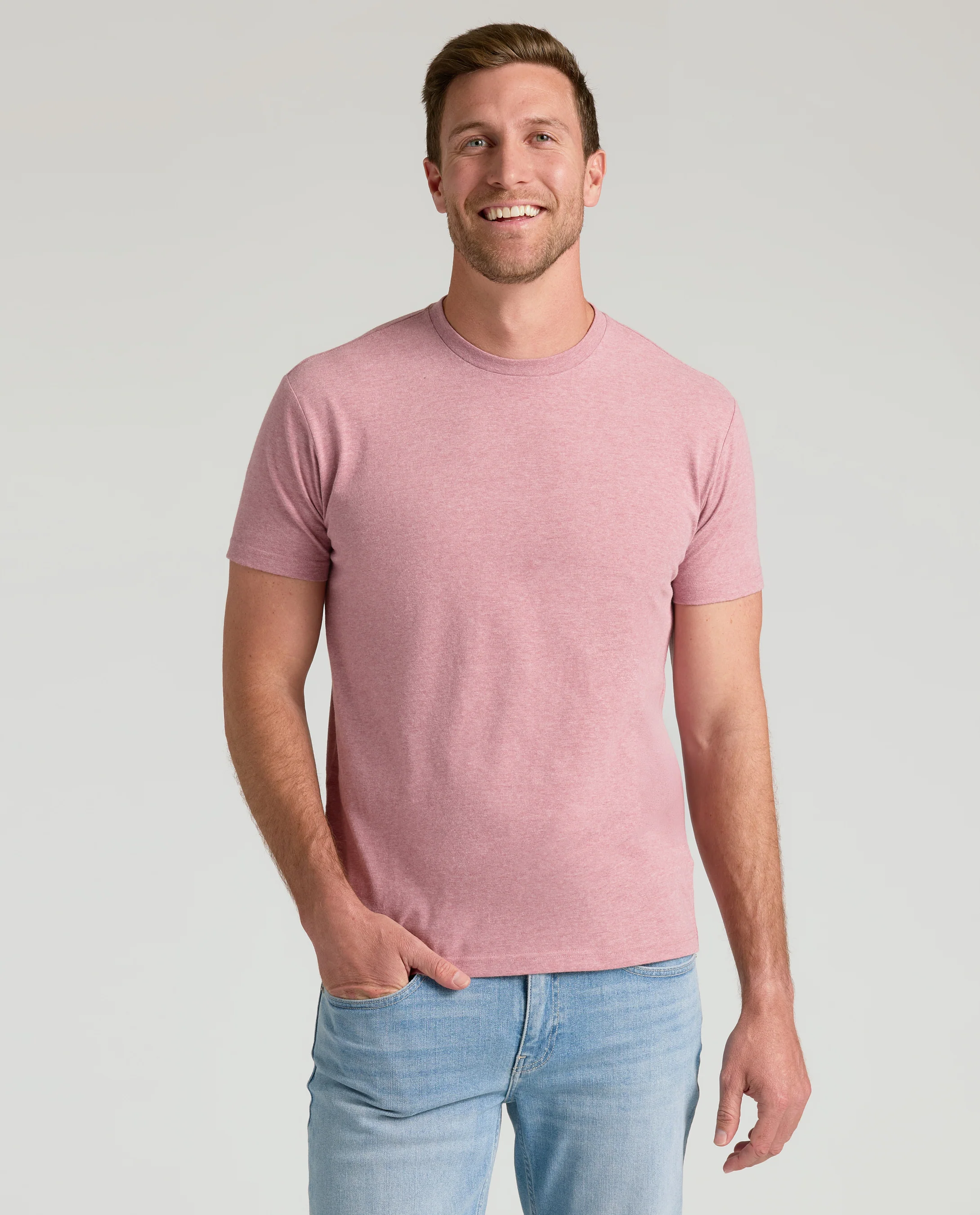 Light Heather Boysenberry Classic Crew Neck