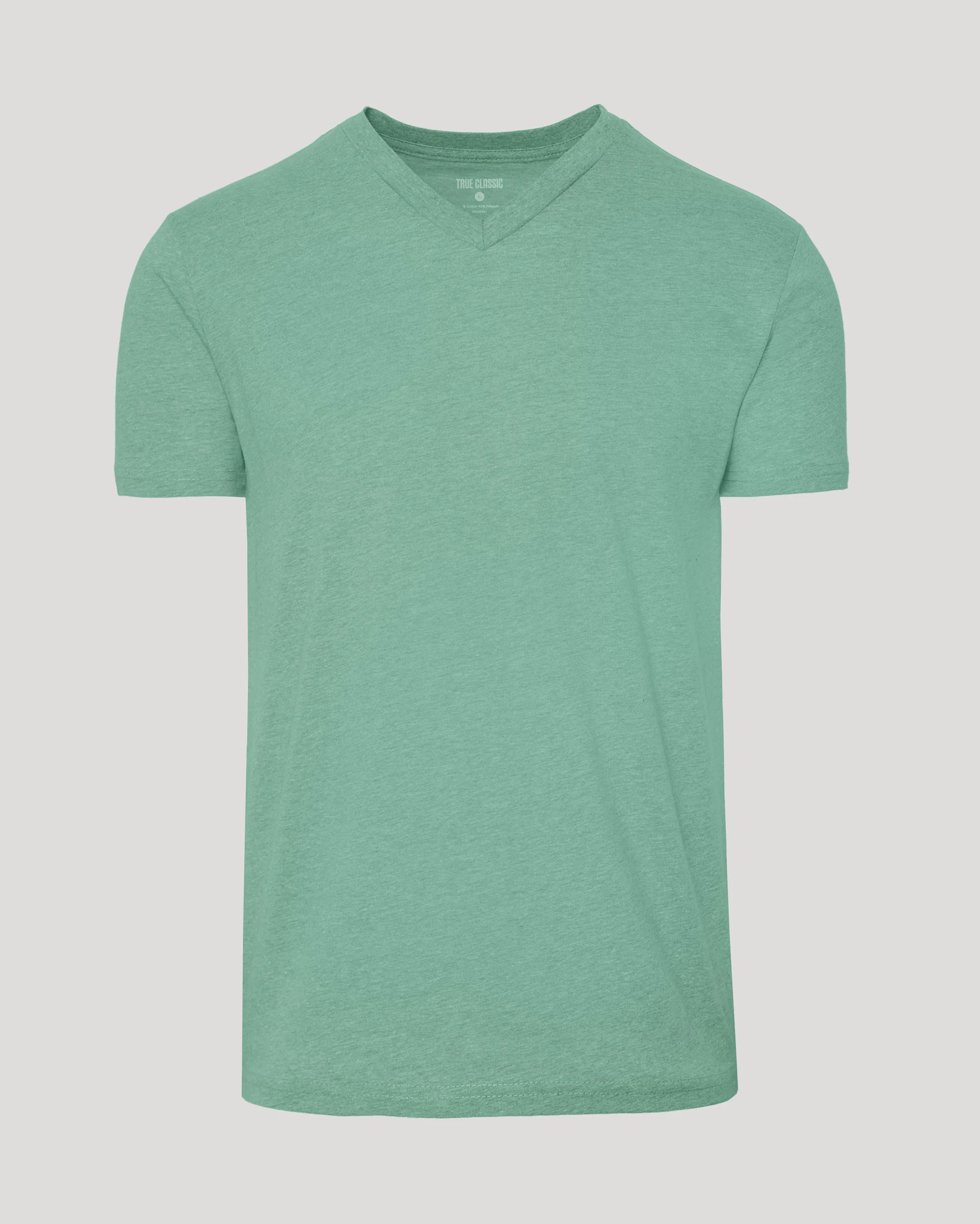 Light Heather Greenery Classic V-Neck - Image 2