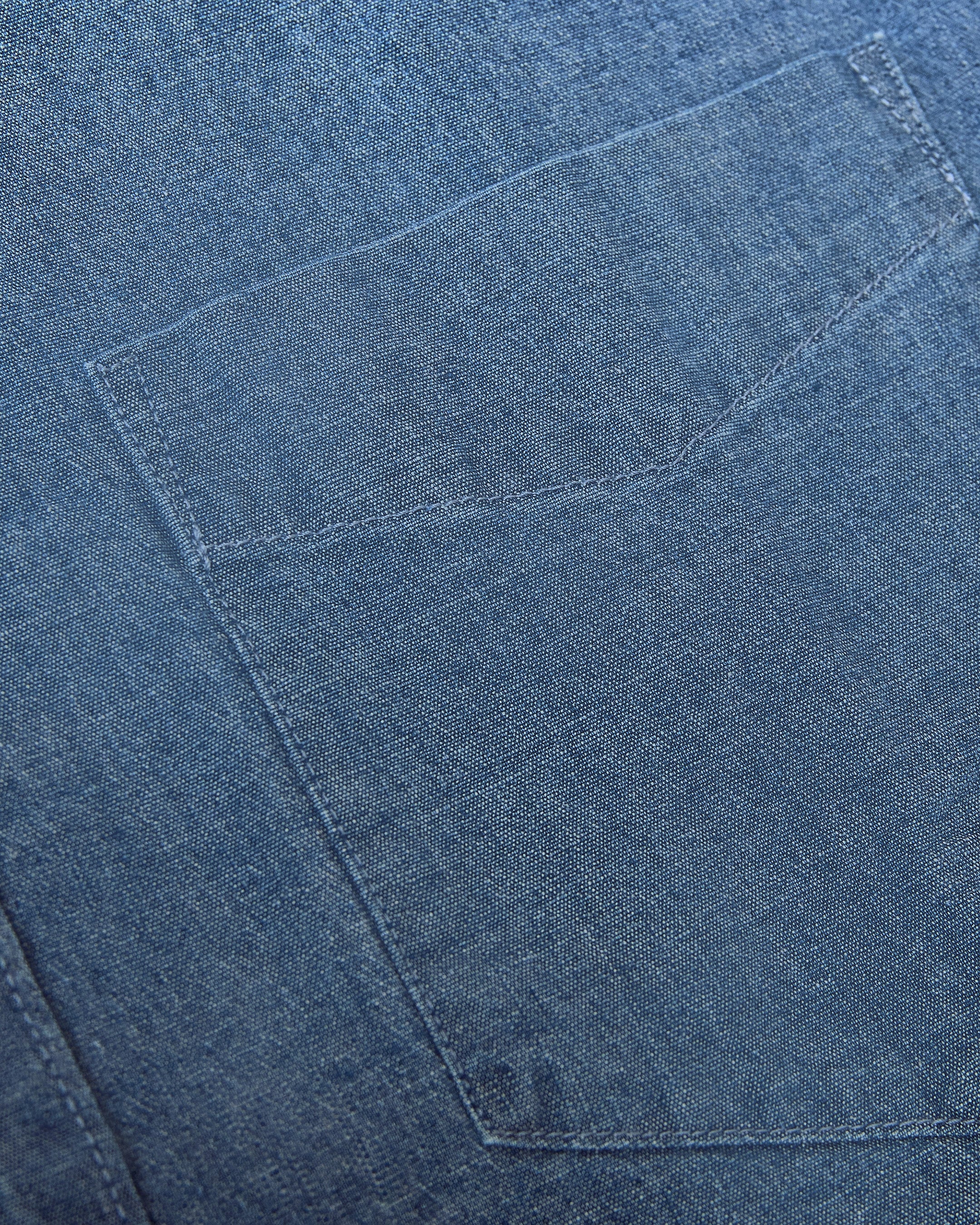 Light Indigo Wash Long Sleeve Chambray Shirt - Image 8
