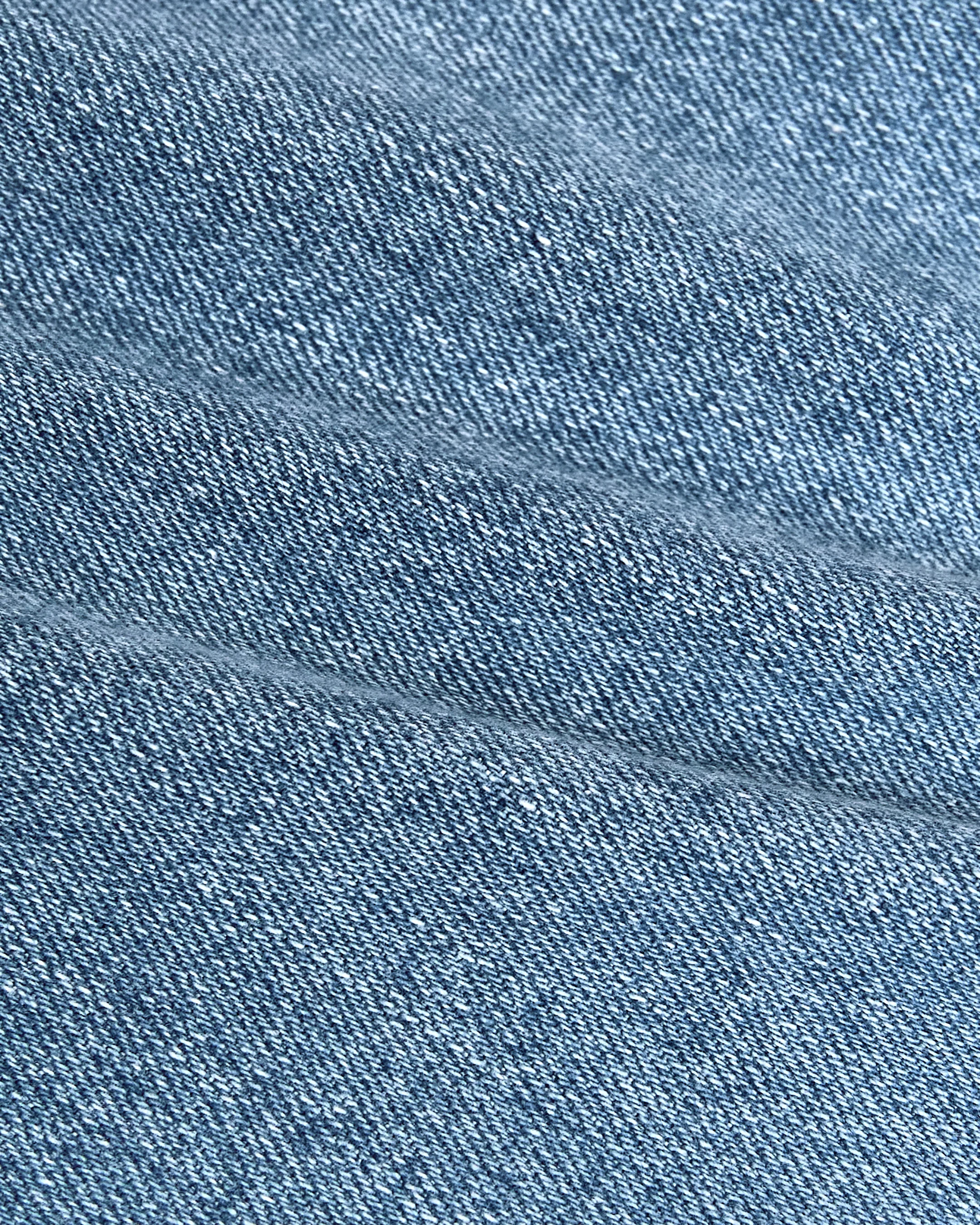 Light Indigo Wash Straight Authentic Denim Jeans - Image 8
