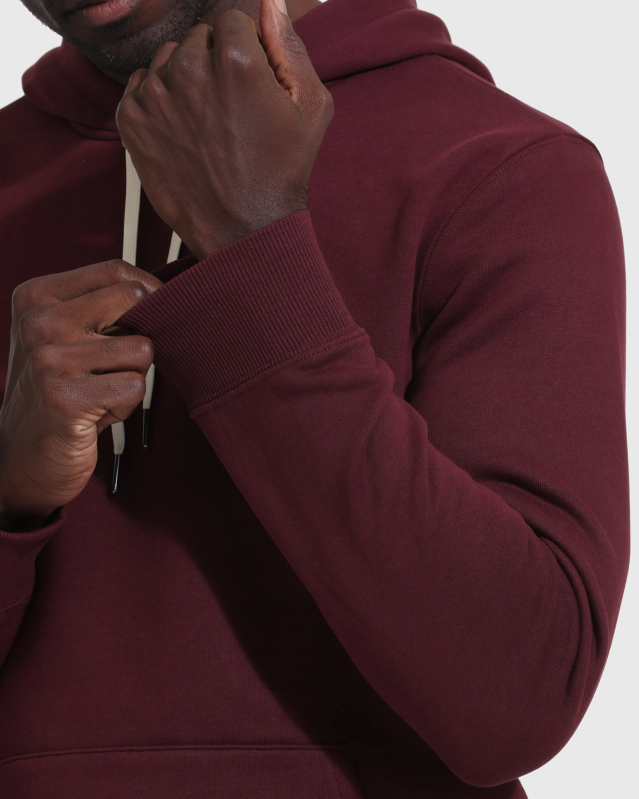 Mahogany Fleece French Terry Pullover Hoodie - Image 5
