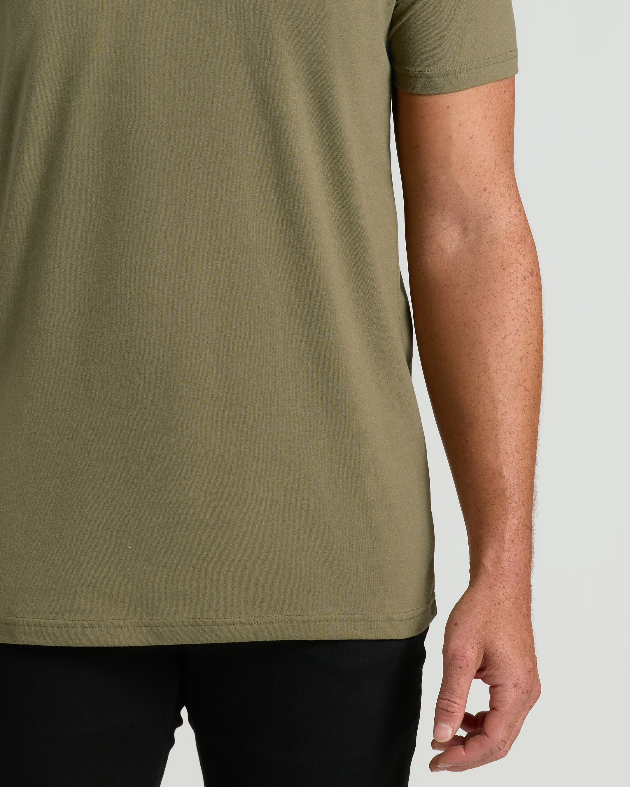 Military Green Tall Short Sleeve Classic V-Neck - Image 5