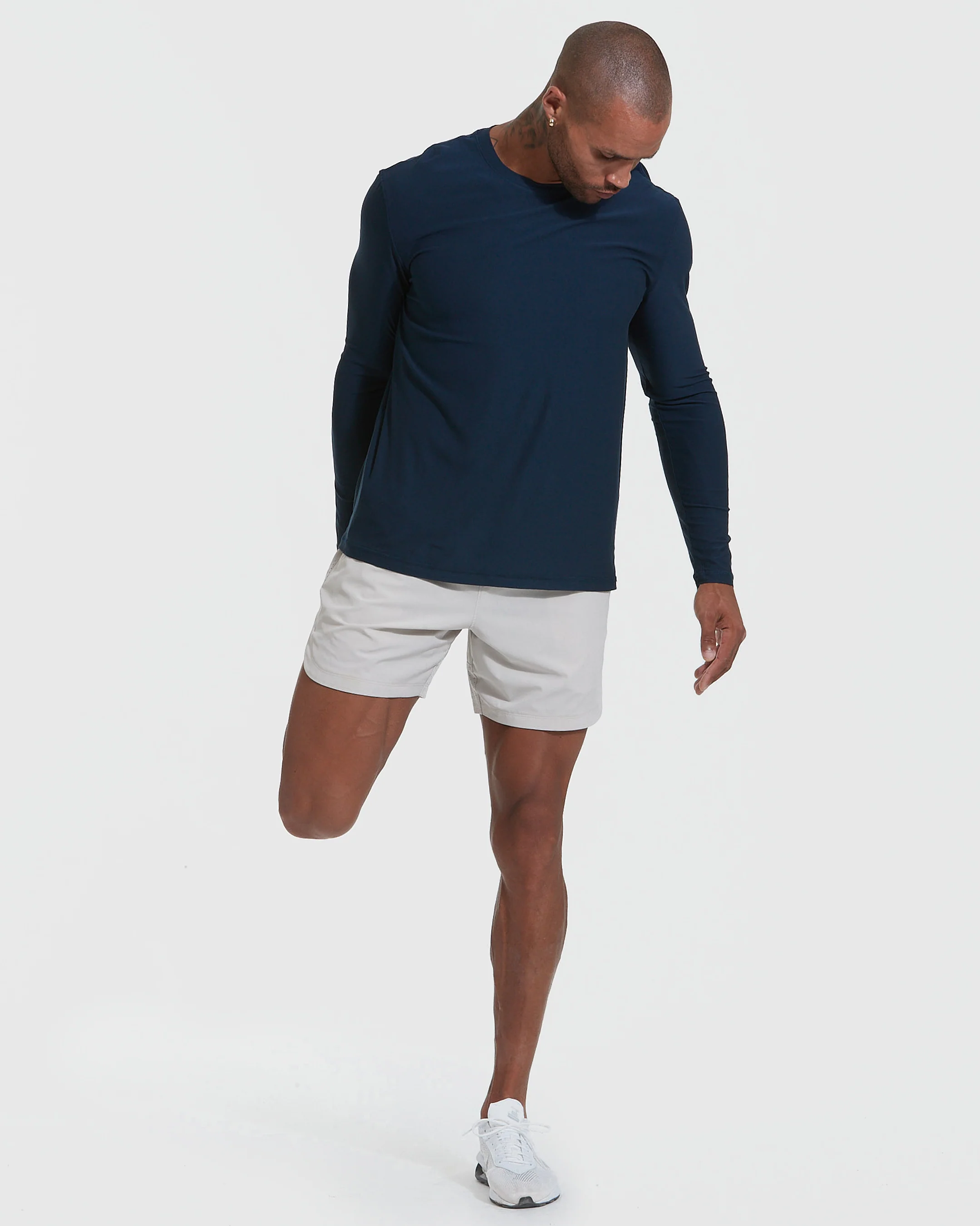 Navy Active Long Sleeve Crew T-Shirt - Image 7