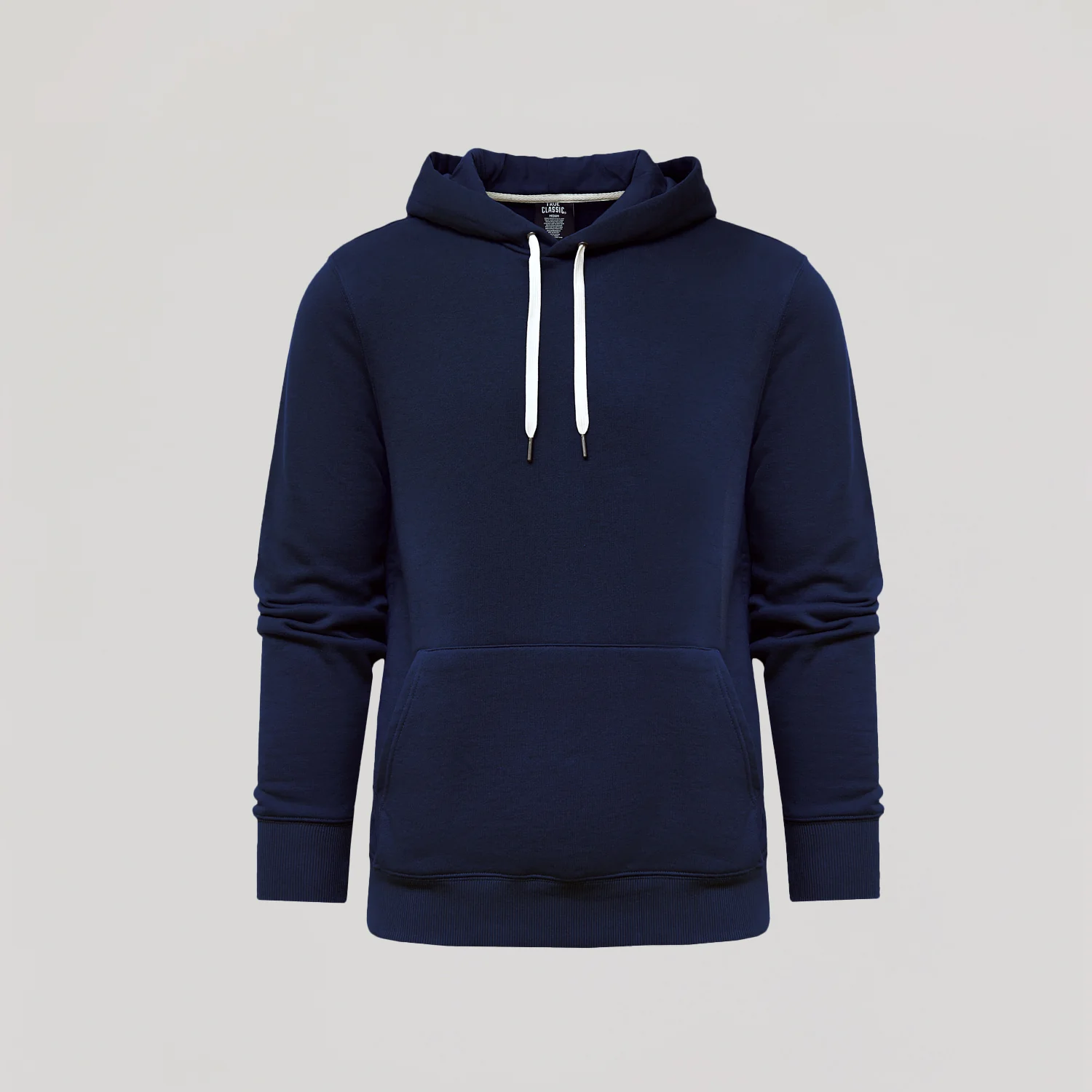 Navy Fleece French Terry Pullover Hoodie - Image 2
