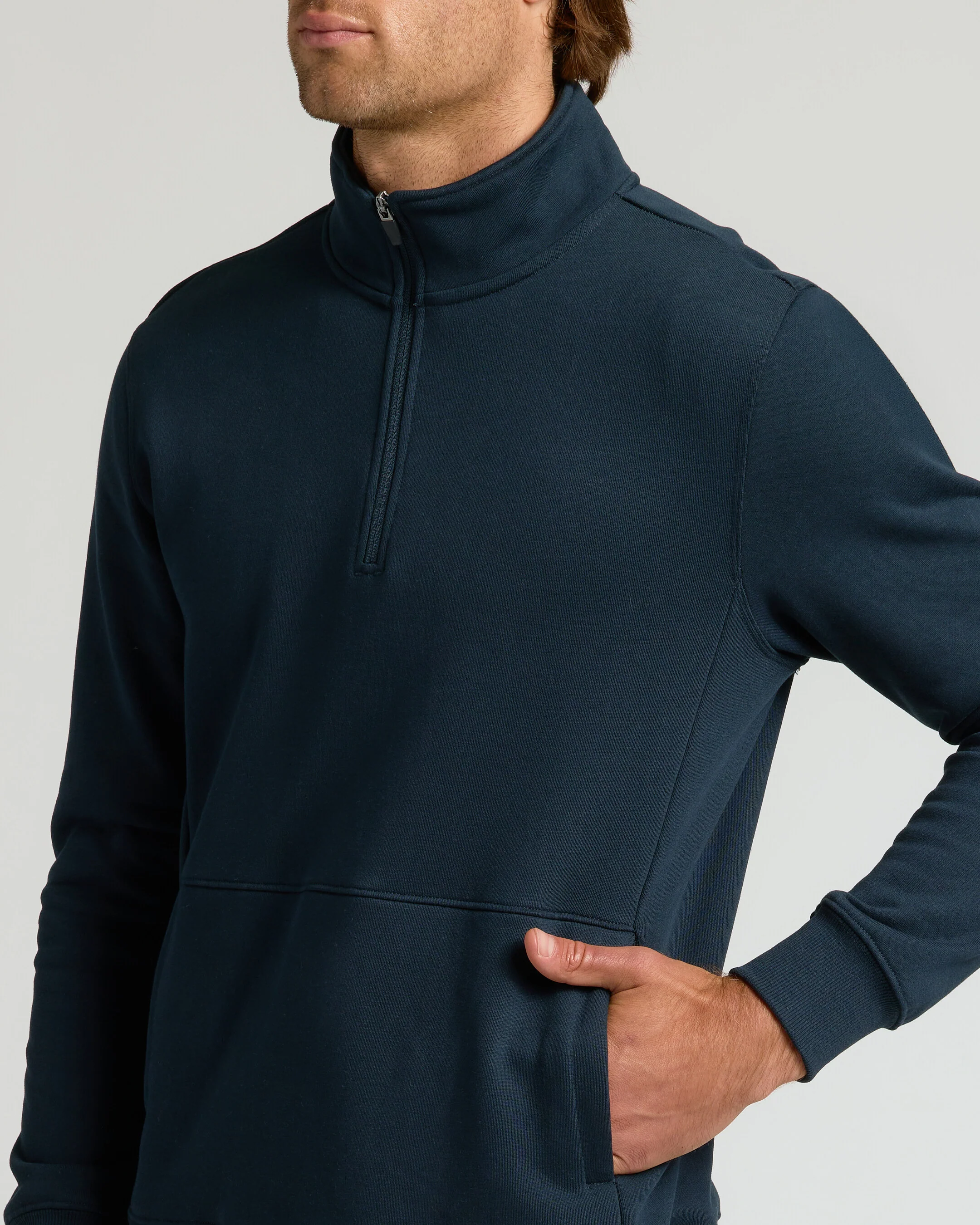Navy Quarter Zip Fleece Sweatshirt & Jogger 2-Pack - Image 5