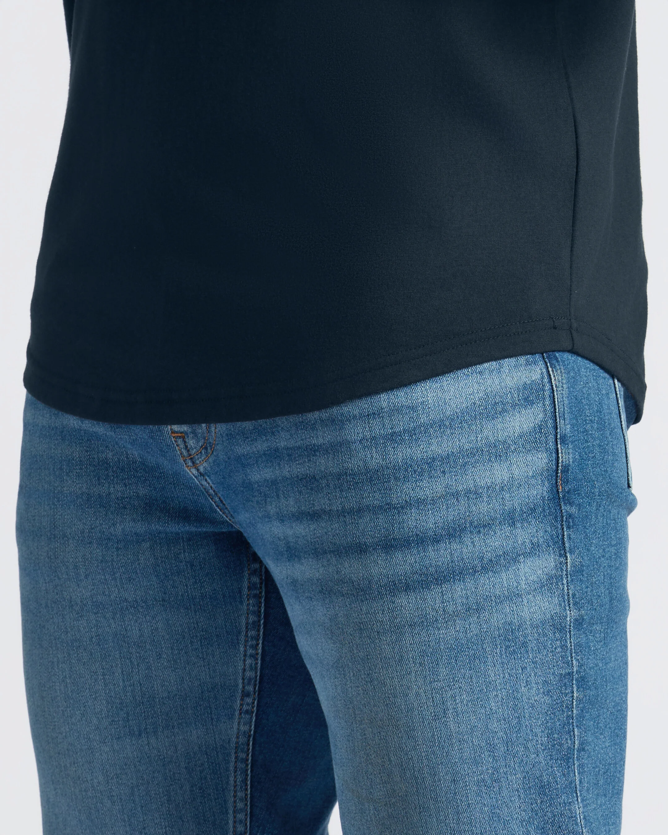 Navy Curved Hem Classic Crew Neck - Image 8