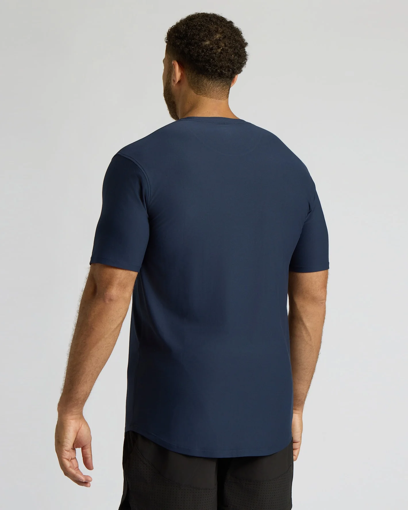 Navy Tall Active Curved Hem Crew - Image 3