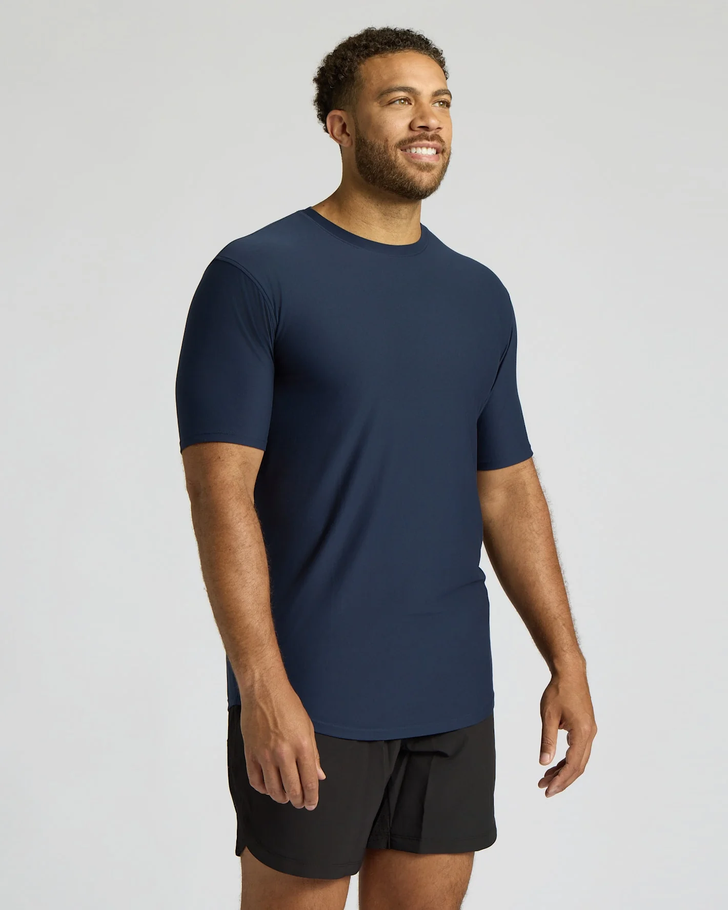 Navy Tall Active Curved Hem Crew - Image 4