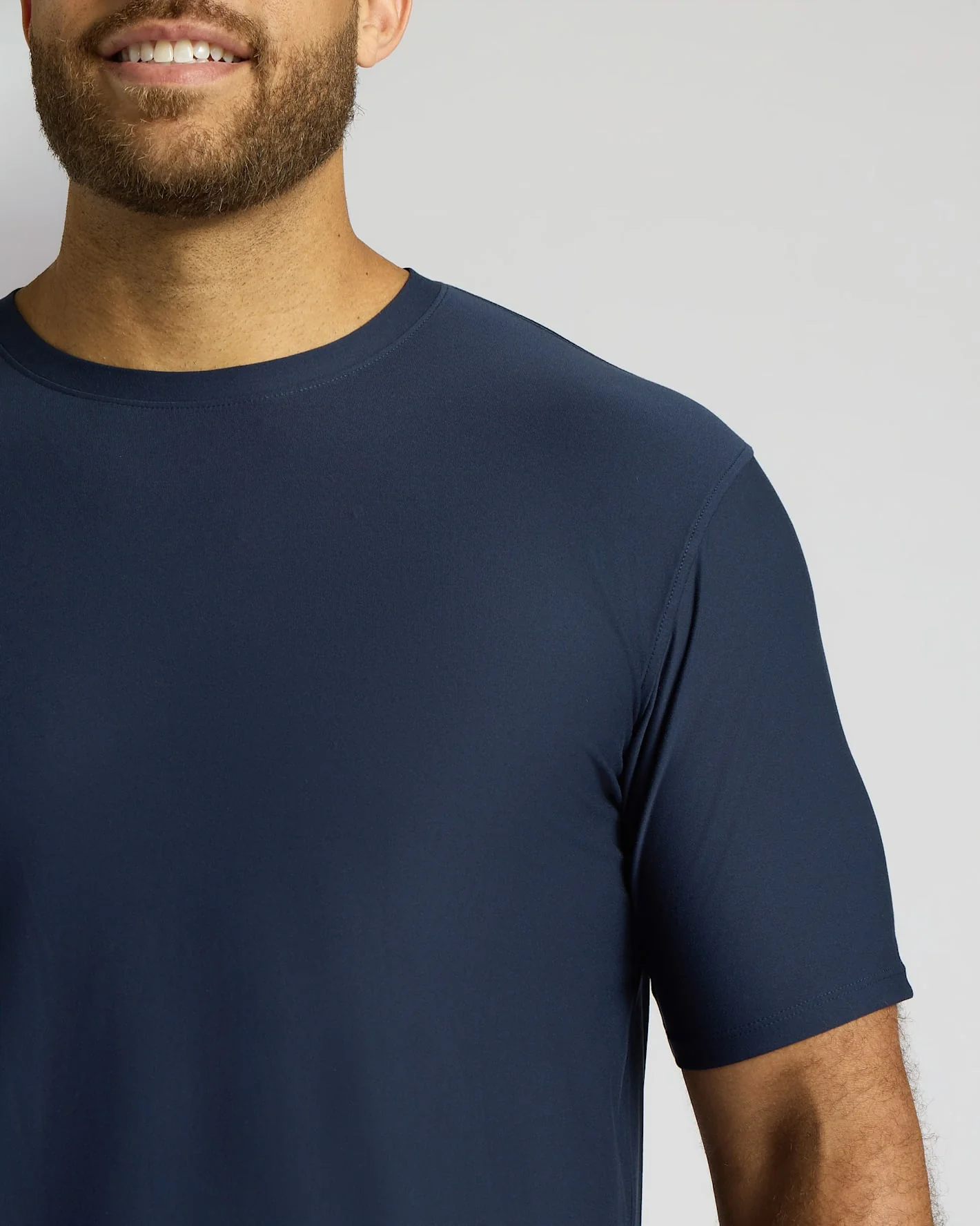 Navy Tall Active Curved Hem Crew - Image 6