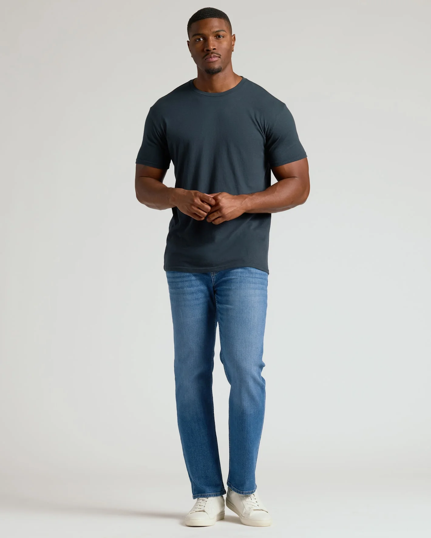 Shadow Tall Straight Hem Crew Neck T-Shirt - Image 3