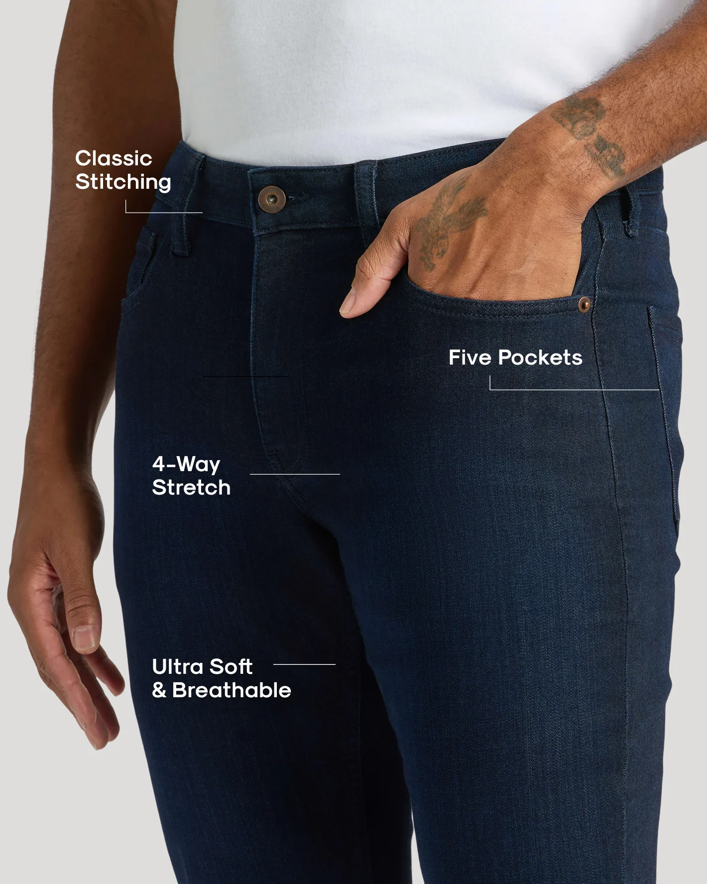 Slim Indigo and Medium Wash Comfort Stretch Jeans 2-Pack - Image 3
