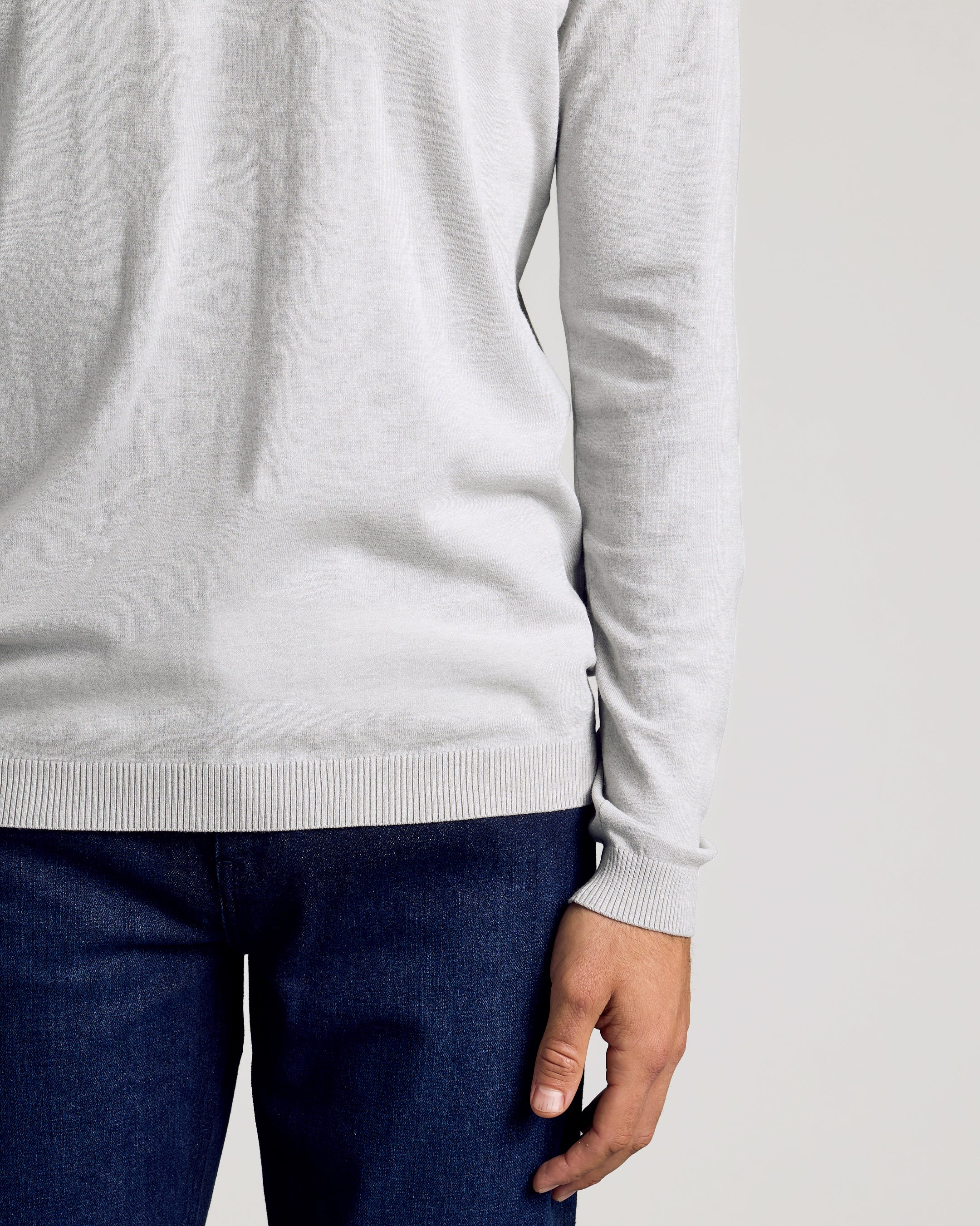 Heather Gray Dressy Crew Neck Sweater - Image 5