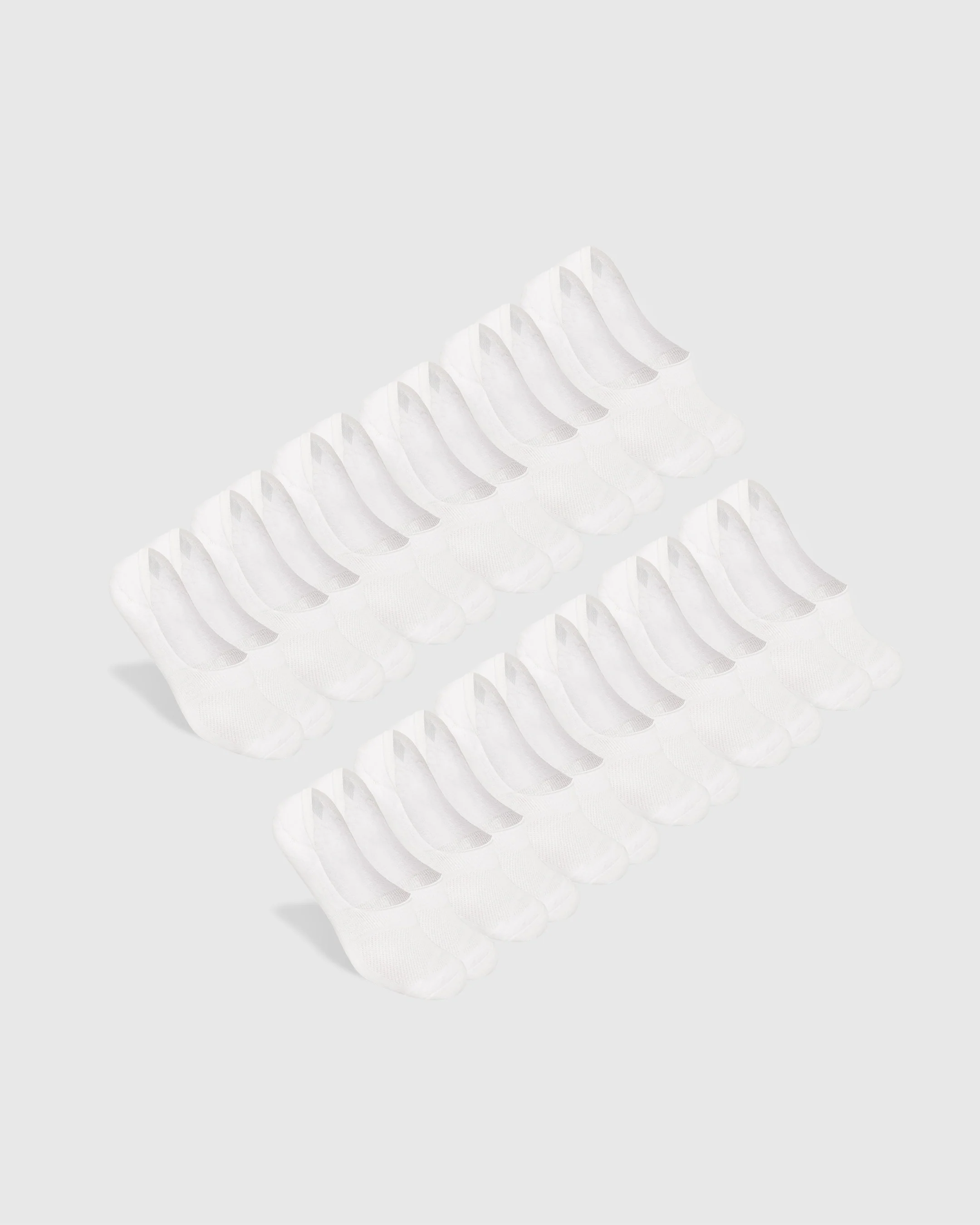 White Never Show Socks 12-Pack