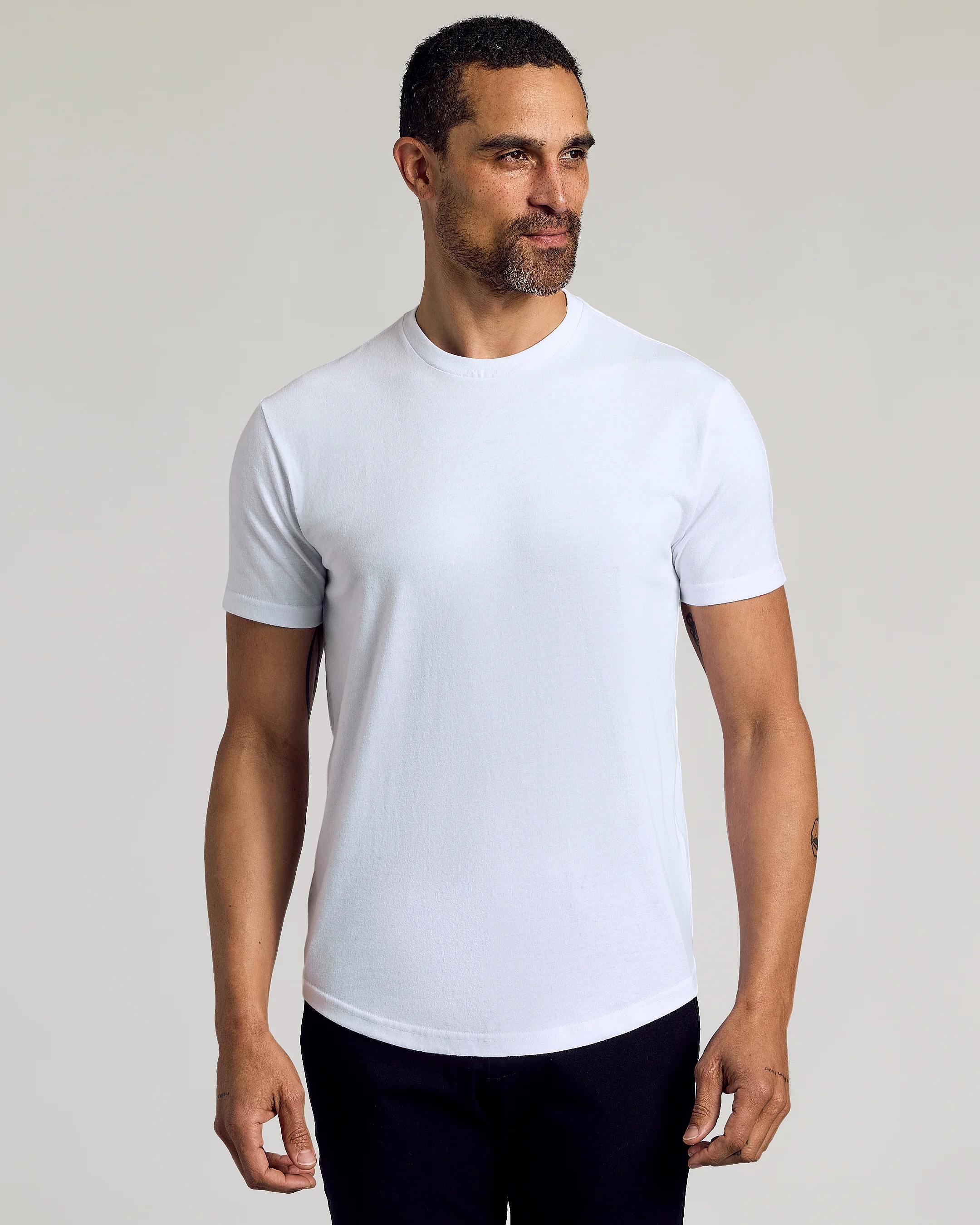 White Curved Hem Classic Crew Neck 3-Pack - Image 2