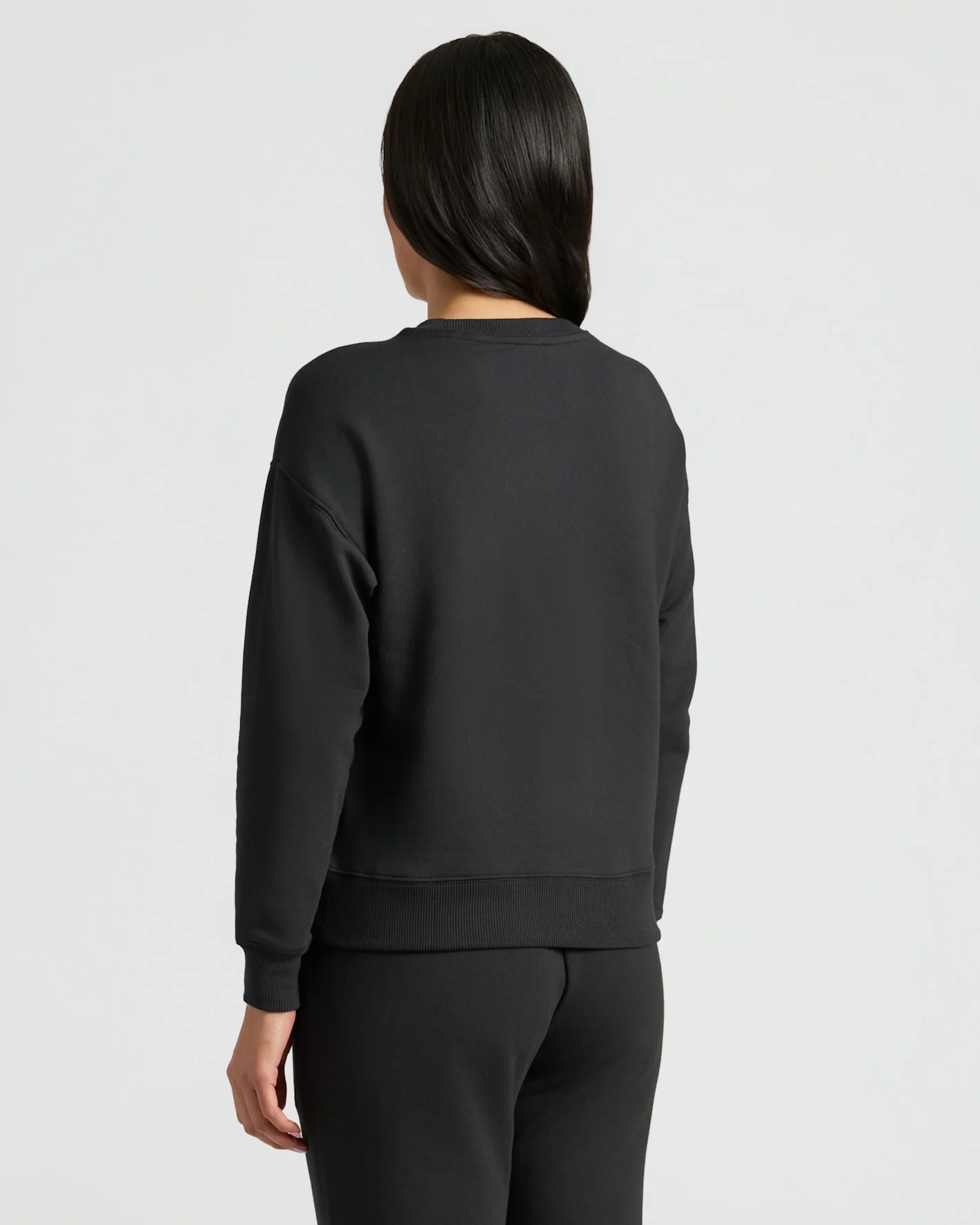 Womens Black Slouch Pullover Crew - Image 4