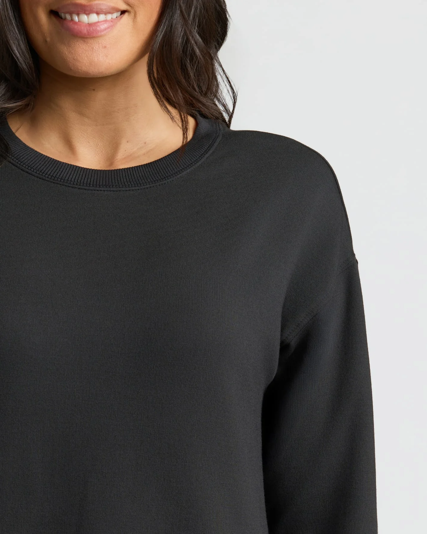 Womens Black Slouch Pullover Crew - Image 5