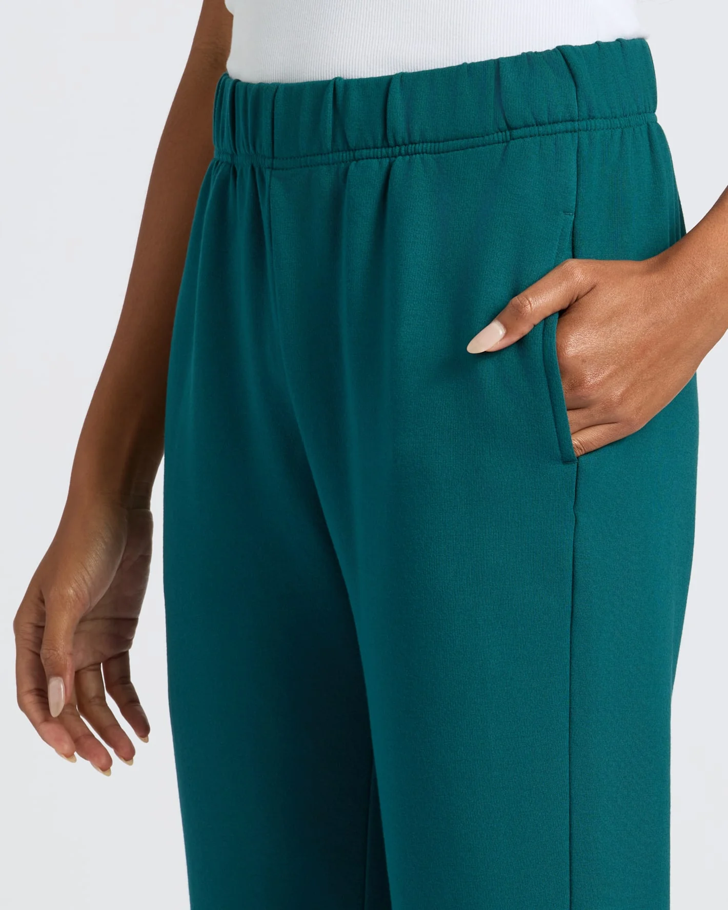 Womens Deep Emerald Slouch Pullover Crew & Relaxed Jogger 2-Pack - Image 7