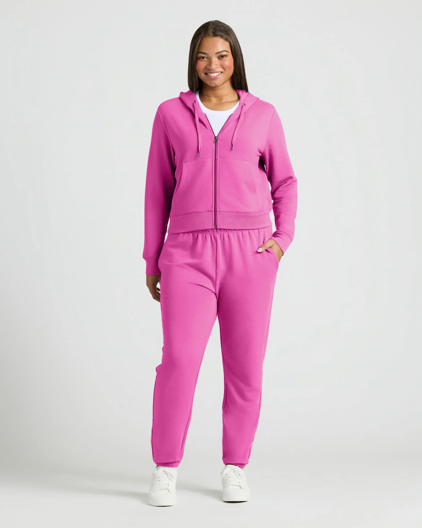 Womens Electric Fuchsia Slouch Pullover Crew & Relaxed Jogger 2-Pack - Image 7