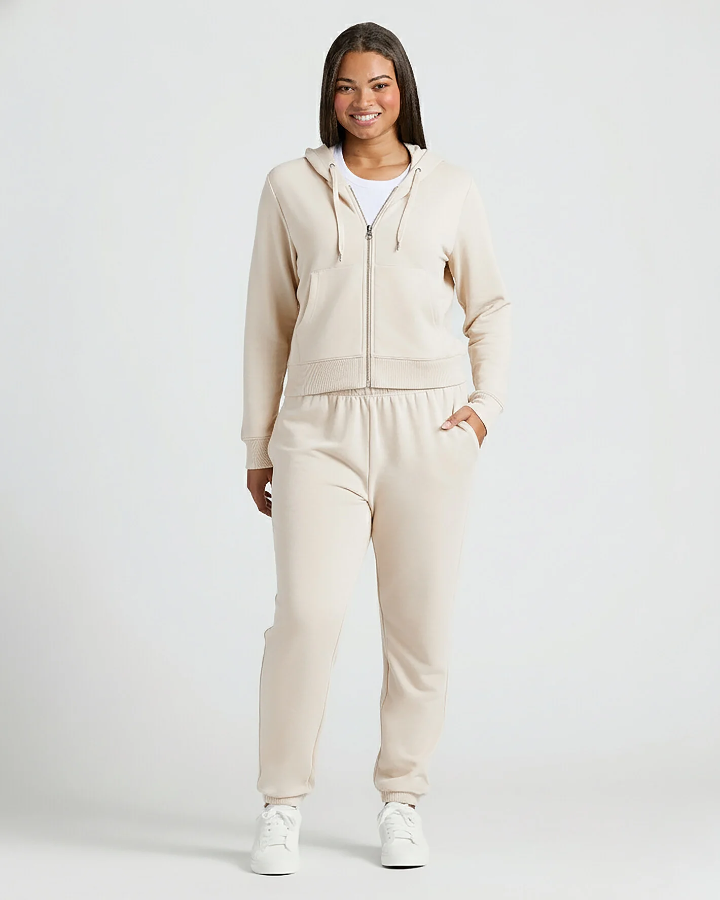 Womens Oatmeal Relaxed Joggers - Image 7