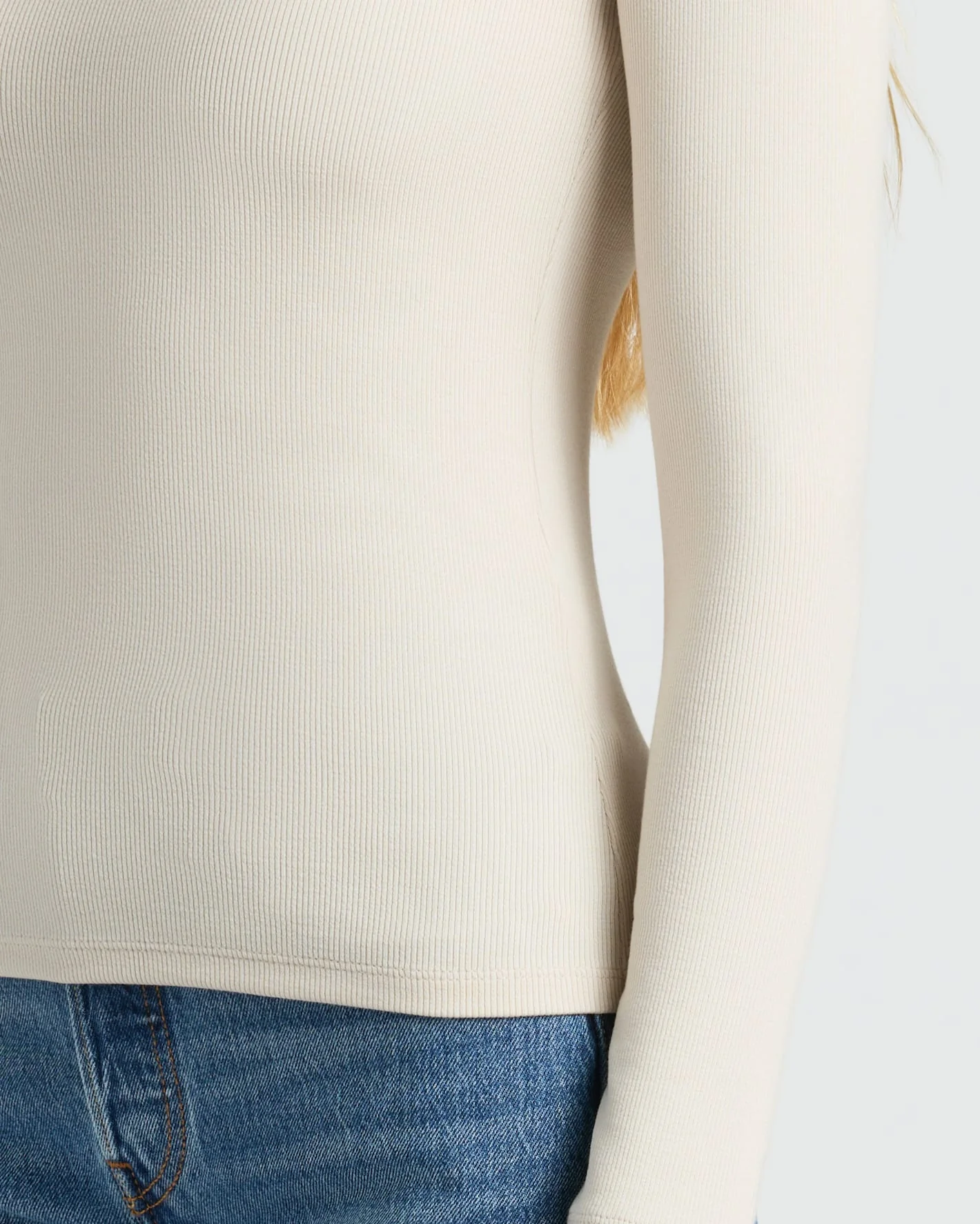 Womens Oatmeal Ribbed Long Sleeve Scoop Neck Tee 3-Pack - Image 7
