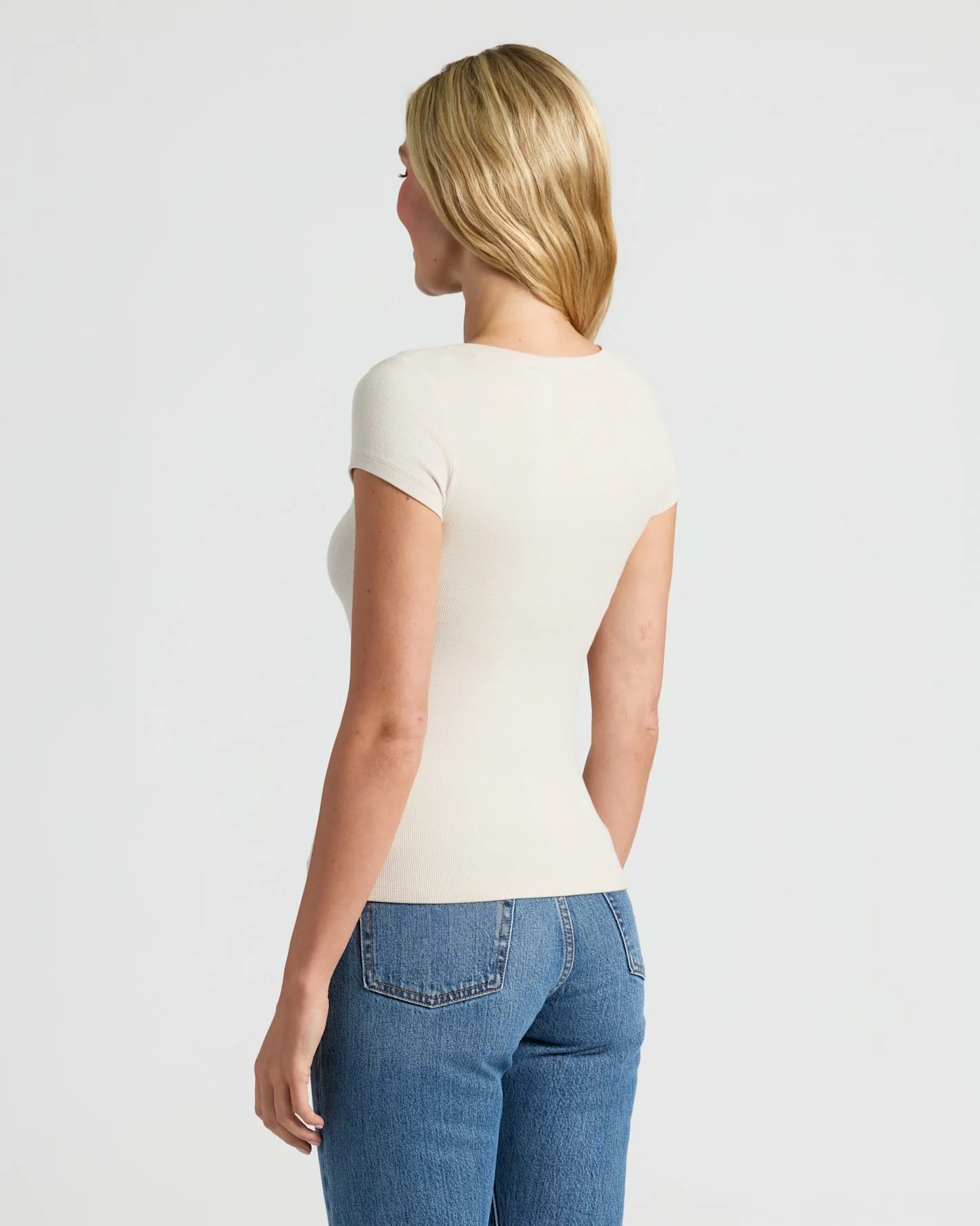 Womens Ribbed U-Neck Tee 3-Pack - Image 4