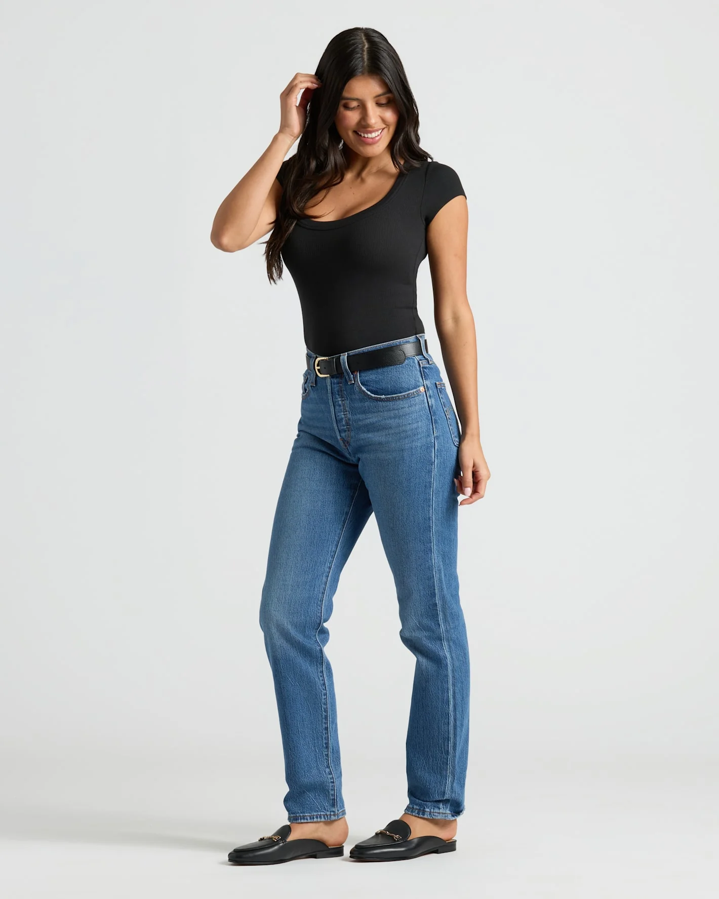 Womens Ribbed U-Neck Tee 3-Pack - Image 7